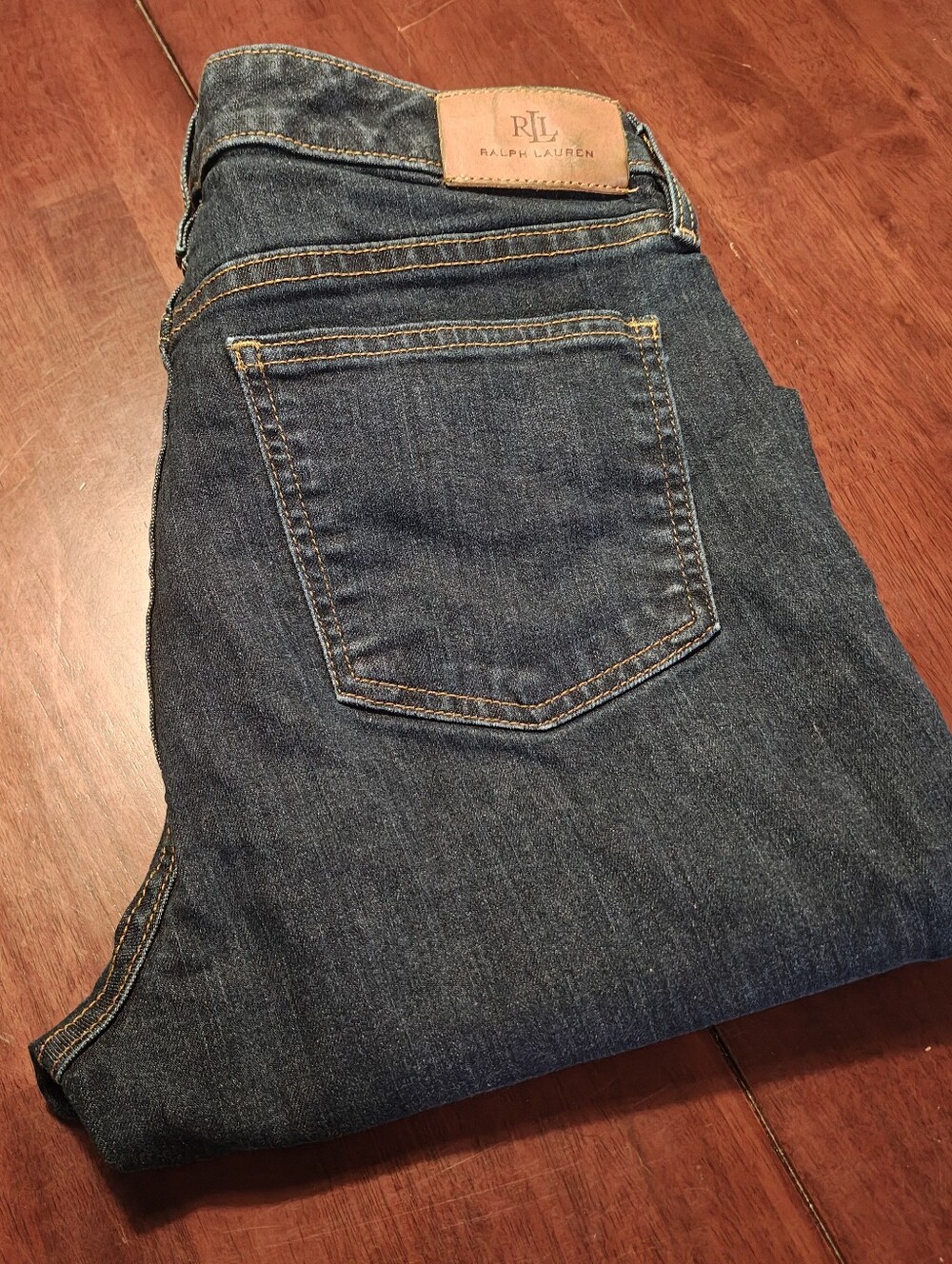 Ralph Lauren Women Slim Straight Dark Blue Jeans